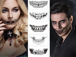 Tatouage halloween fausses dents réaliste lavable déguisement temporaire