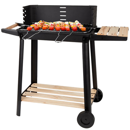 Gartengrill grosse holzkohle bbq verstellbaren rost regale räder tragbar