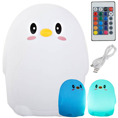 Led pinguin rgb fernbedienung usb nachtlicht für kinder