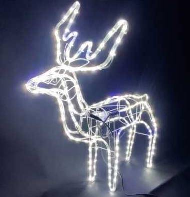 Leuchtendes rentier 216 led weihnachtsdekoration mit beweglichem kopf grosser garten