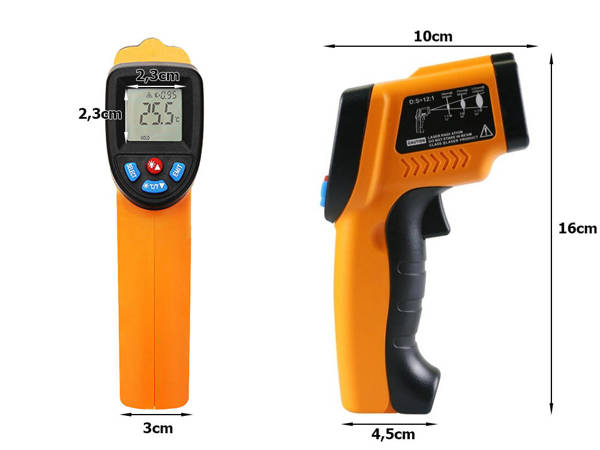 Berührungsloses laser-pyrometer-thermometer -50 +550°c