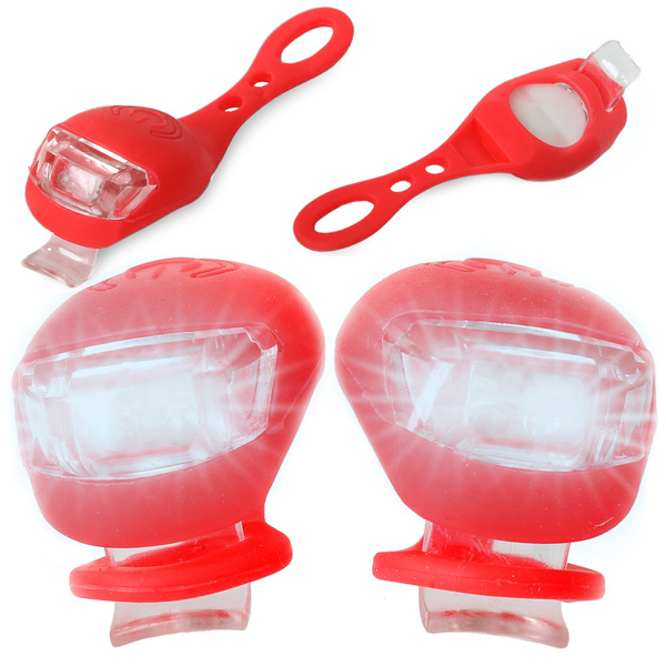 Bike light 2 led front light 2pcs silicone water resistant