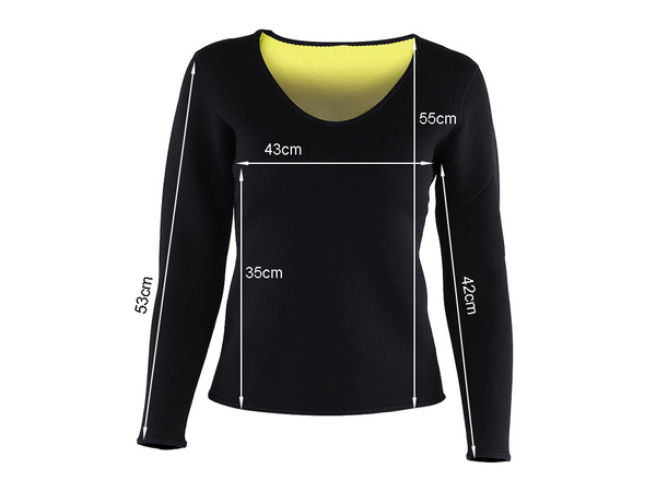 Damen-fitness-t-shirt aus neopren mit langen ärmeln