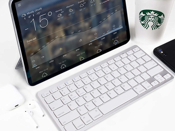 Drahtlose bluetooth-tastatur für pc ipad mac klein schlank low-profile