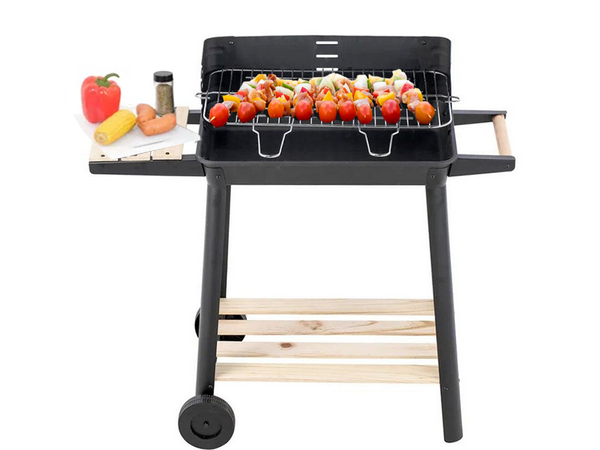 Gartengrill grosse holzkohle bbq verstellbaren rost regale räder tragbar