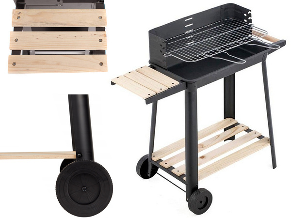 Gartengrill grosse holzkohle bbq verstellbaren rost regale räder tragbar