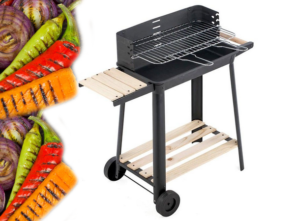 Gartengrill grosse holzkohle bbq verstellbaren rost regale räder tragbar