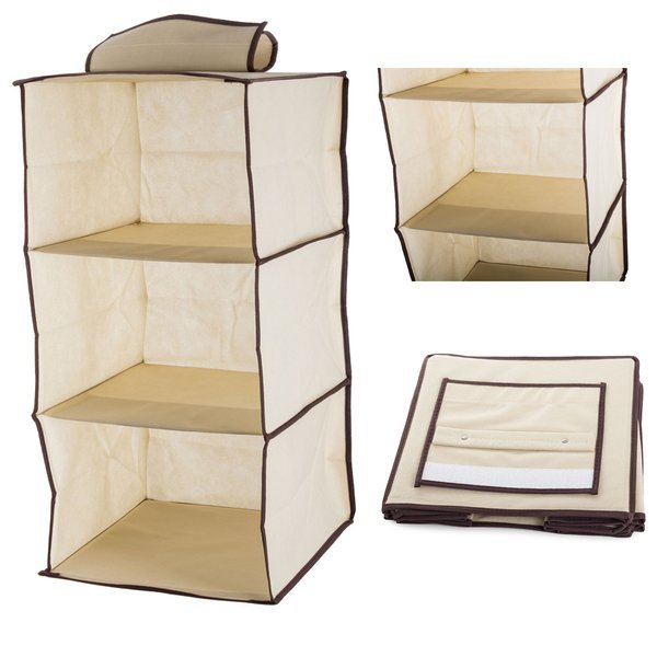 Kleiderschrank organizer hängeregal mit 3 böden 60cm