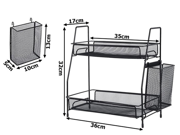 Küchenregal loft küchenorganisator zweistöckiger stand mit korb