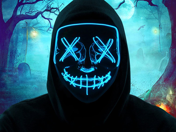 Leuchtende led maske halloween party purge