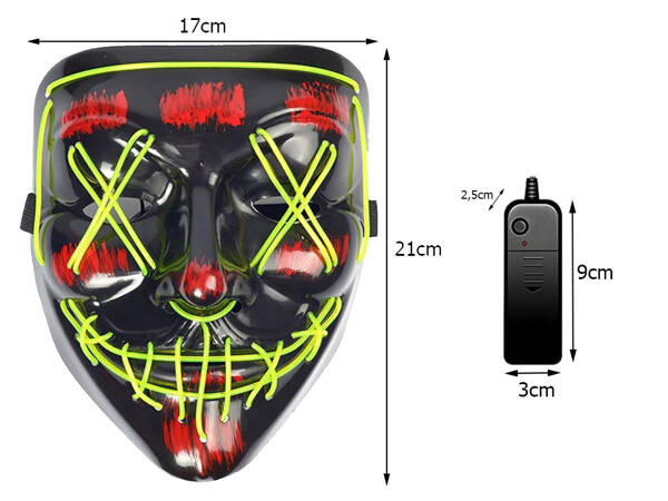 Leuchtende led maske halloween party purge