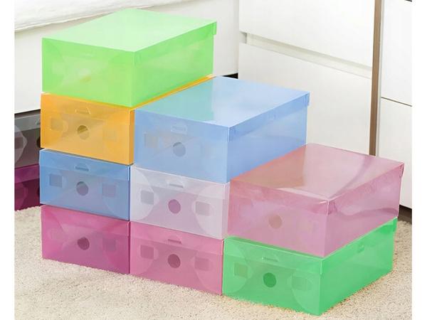 Schuhkarton schuhkarton organiser mehrfarbig transparent 10 stück