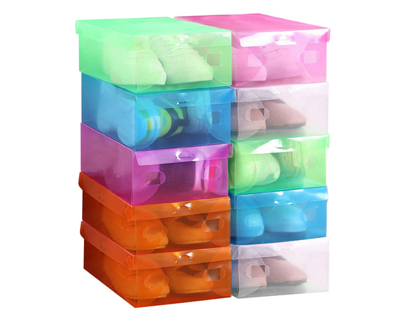 Schuhkarton schuhkarton organiser mehrfarbig transparent 10 stück