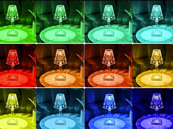 Tischlampe led crystal rgb usb fernbedienung