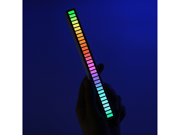 Usb led sound response mehrfarbiger neonstreifen rgb led blinkend batterie