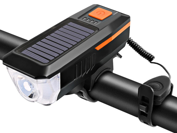 Vordere led fahrradlampe mit horn solar signal lenker