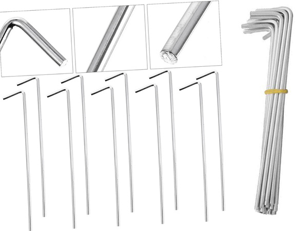 tent pillars anchor pigs steel 22cm 10pcs hook & lamp; loop pins