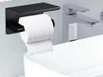 Toilettenpapierhalter mit telefonablage schwarz loft wc stahl