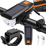 Vordere led fahrradlampe mit horn solar signal lenker