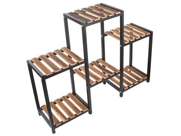 Flower pot high standing wooden flower bed 3 tier bookcase