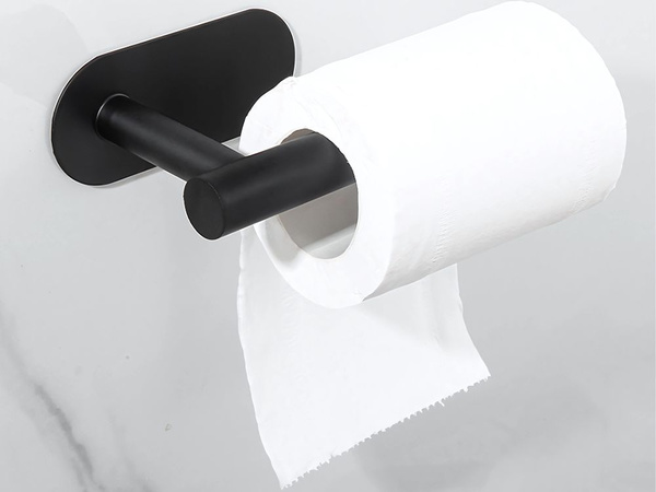 Wc papírtartó wc öntapadós fúrás nélkül fekete loft metal
