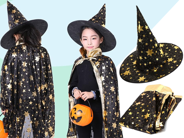 Disfraz mago halloween capa sombrero