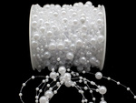 Pearl white chandelier pearls christmas tree chain beads 8mm spool 5m