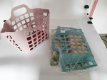 Shopping basket plastic folding laundry basket large