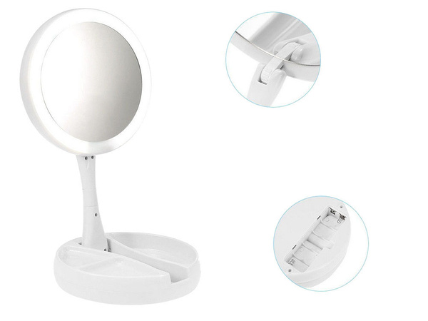 Megvilágított 22 led-es 2 x 3 x usb kozmetikai tükör