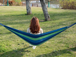 Hamak ogrodowy wiszący dwuodobowy 300x160cm brazylijski xxl torba pokrowiec