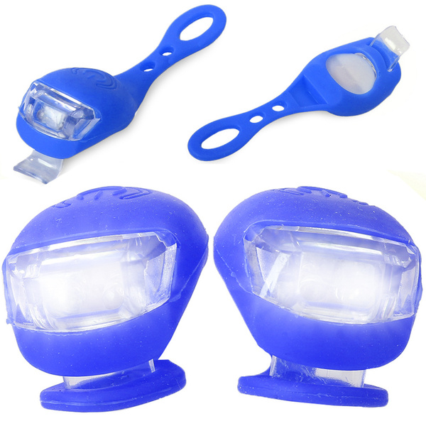 Luz de bicicleta 2 led frontal 2pcs silicona resistente al agua