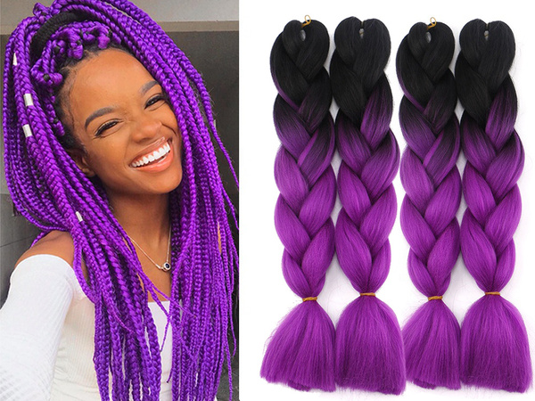 Synthetic hair for colour ombre braids