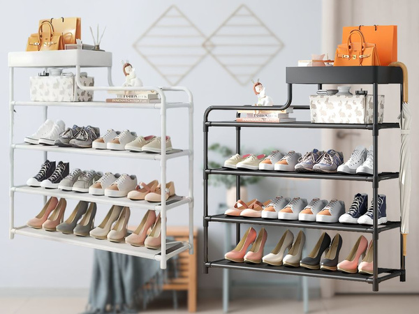 Shoe rack 5 levels shoe rack metal cabinet organiser with shelf