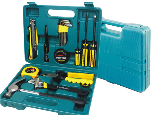 Tool set screwdrivers hammer 16 el in case