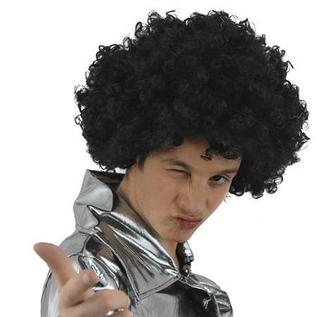 Parochňa čierne vlasy kučeravé afro karneval party