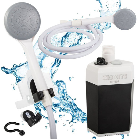 Portable tourist camping car shower with battery pump