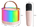 Karaoke set 2x wireless microphone portable bluetooth speaker rgb