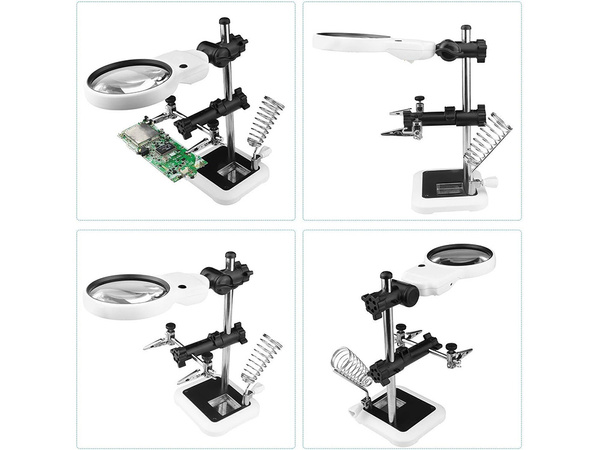 Kit de soudure troisième main loupe porte-loupe led