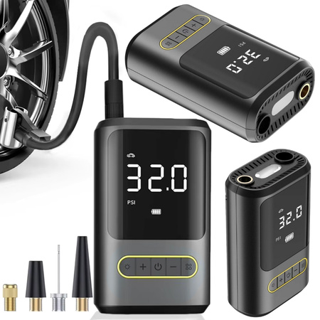 Pompe à vélo électrique pour vélo voiture compresseur lampe de poche 10 bar lcd