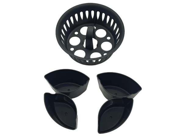 Kiaušinių virimo įdėklas 2-in-1 maisto smulkintuvui, skirtas 6 kiaušinių krepšeliui