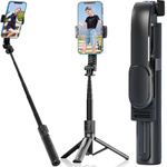 Selfie stick telefono laikiklis tripodas bluetooth nuotolinis valdymas 90 cm