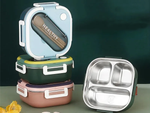 Frühstücksbox mit fächern besteckbehälter lunchbox für mikrowelle 1000ml