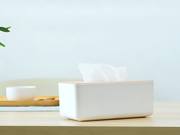 Caja para pañuelos de papel, organizador, pañoleta de bambú