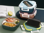 Śniadaniówka z przegródkami pojemnik sztućce lunchbox do mikrofali 1000ml