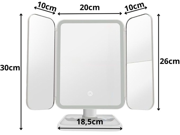 Makiažo veidrodis led apšviestas sulankstomas makiažo veidrodis usb 3 spalvos