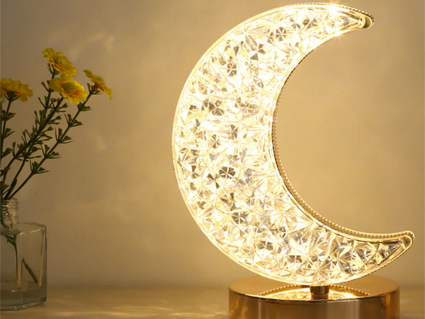 Asztali lámpa hold kristály led rgb usb
