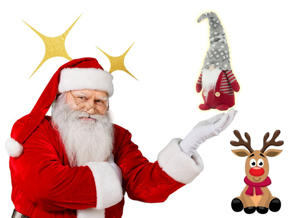 Weihnachtsgeschein roter geist mit weihnachtsbart 38cm weich