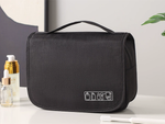 Travel cosmetics bag, hanging organiser for the bathroom, with zip, hook and handle