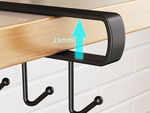 Kitchen hanging rack black metal 6 hooks for utensils hooks