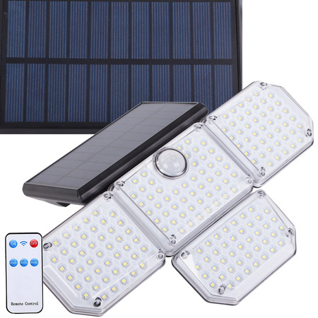 Lámpara solar 181 led con sensor de movimiento crepuscular + mando a distancia farola de jardín